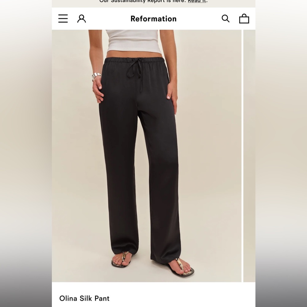 Reformation Olina Silk Pant | Medium